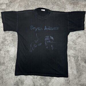 Bryan Adams 2002 Here I Am Tour T-Shirt Size Medium Music Tee Rock Pop Faded Vtg